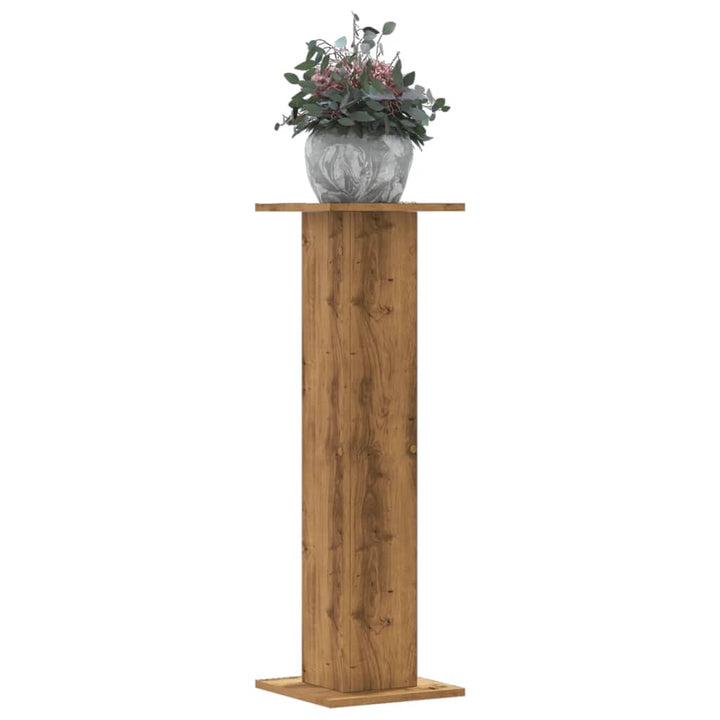 plantestativer 2 stk. 30x30x95 cm konstrueret træ egetræsfarve