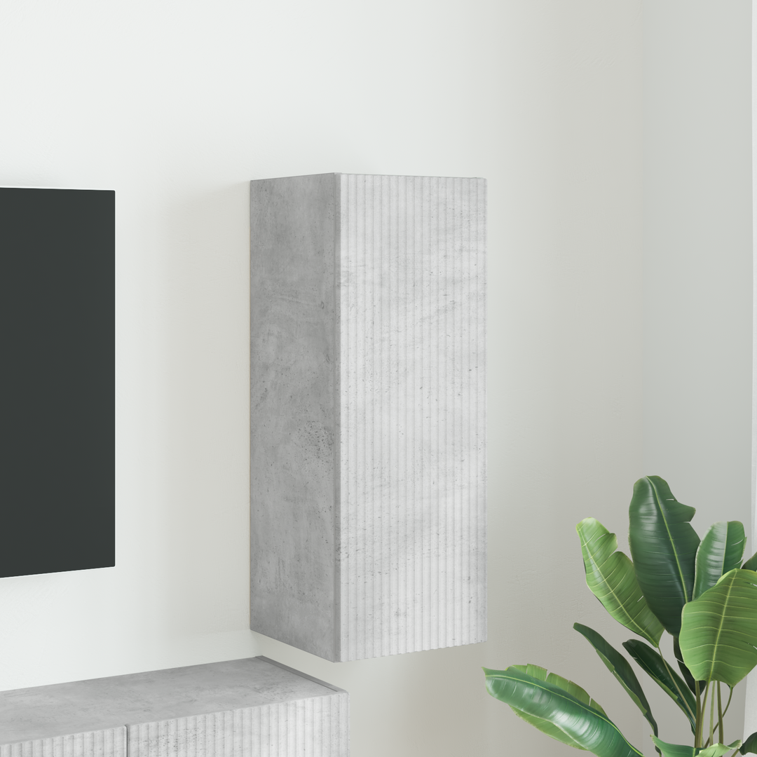 TV vægskab Vægmonteret Beton 30 x 31 x 80 cm Konstrueret træ