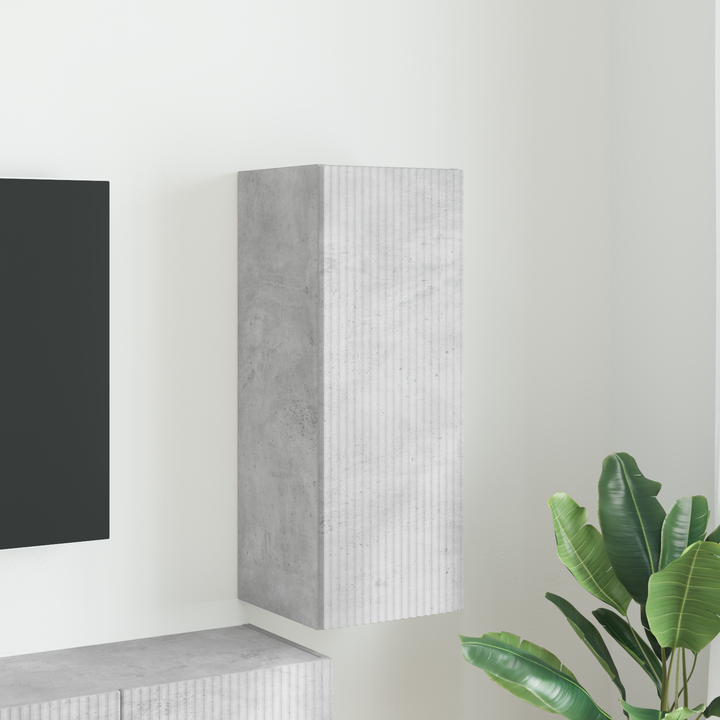 TV vægskab Vægmonteret Beton 30 x 31 x 80 cm Konstrueret træ