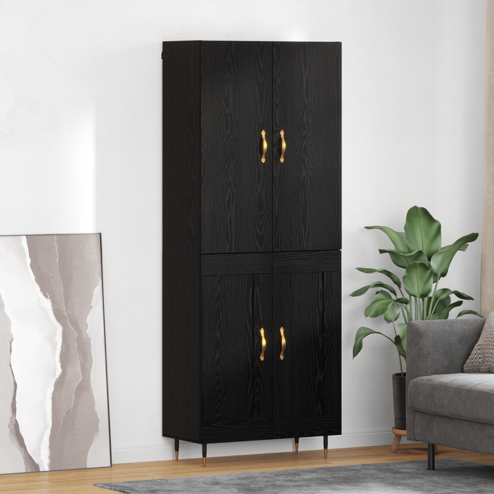 Highboard Sort eg 69,5 x 34 x 180 cm Konstrueret træ