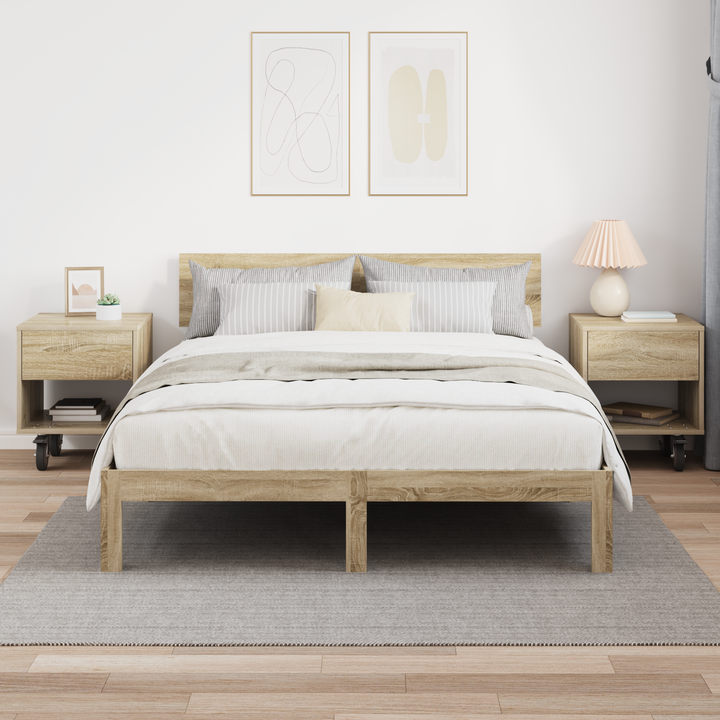 Sengebord 2 pcs Sonoma eg 40,5 x 40 x 48 cm Konstrueret træ