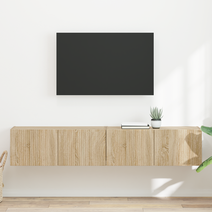 TV vægskab 2 pcs Sonoma 78,5 x 31 x 29,5 cm Konstrueret træ
