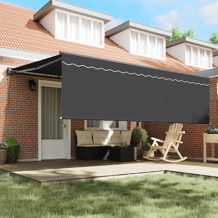 Utrækkelig Markise Antracit 450 × 350 cm Polyester og Aluminium