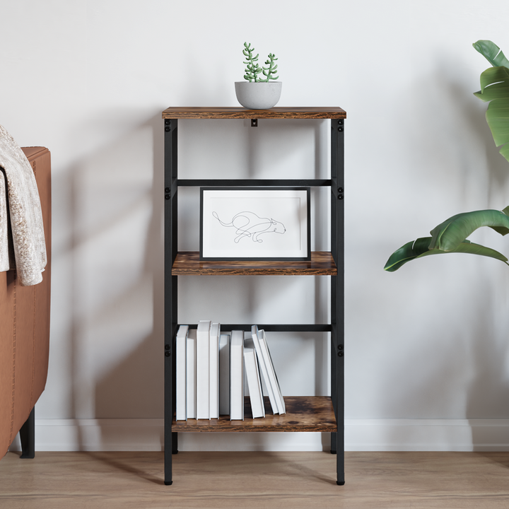 Bogreol Røget eg 40 x 29,5 x 81 cm Konstrueret træ
