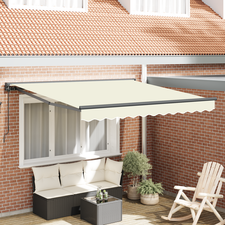 Markiseramme Creme 300 x 250 cm Polyester med PU belægning