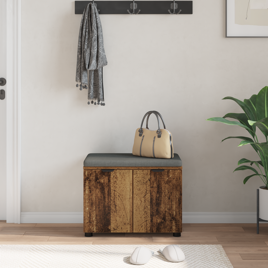 Hallbænk Gammelt træ 60 x 38 x 46 cm Kunstigt træ og stof