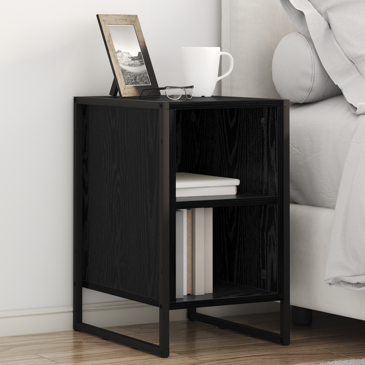 Sengebord 2 pcs Sort eg 39,5 x 30 x 50 cm Konstrueret træ
