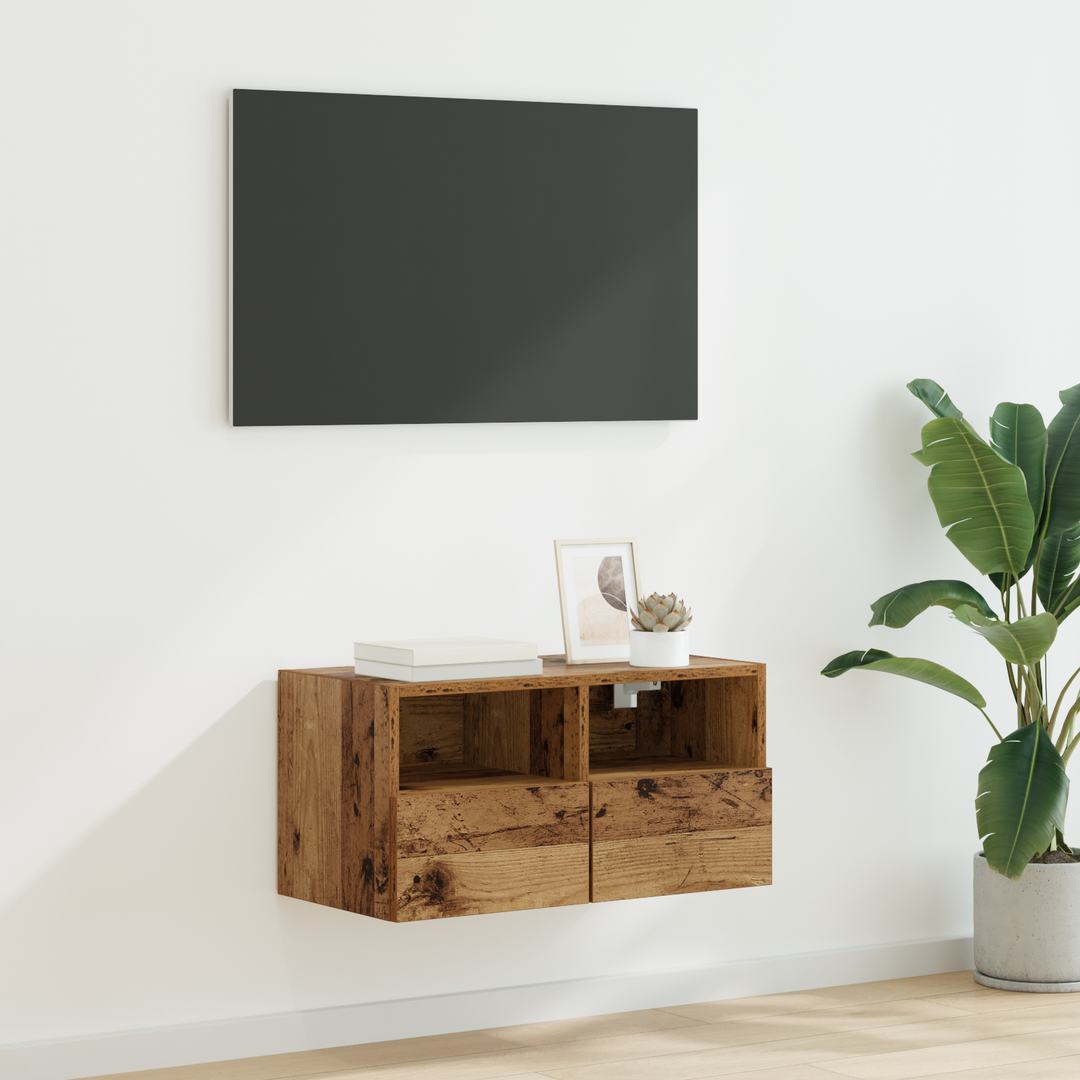 TV vægskab Gammelt træ 60 x 30 x 30 cm Konstrueret træ