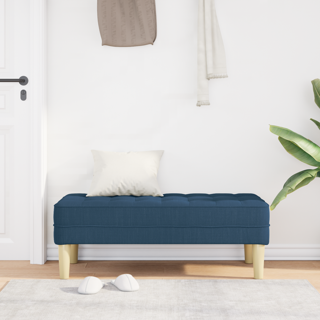 bænk med pude Blå 113 x 57 x 39 cm Stof