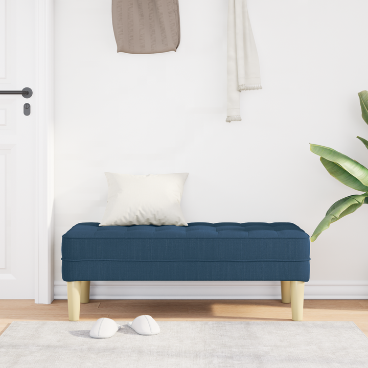 bænk med pude Blå 113 x 57 x 39 cm Stof