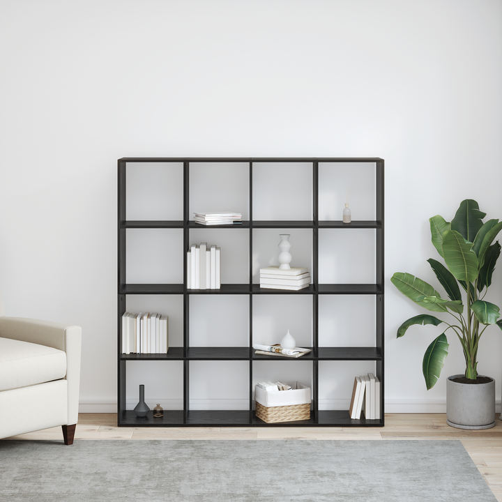 Bogskab Sort eg 137,5 x 29 x 137,5 cm Konstrueret træ