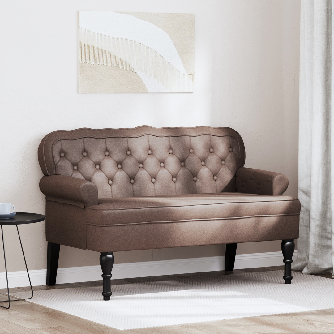 Chesterfield bænk Brun 119,5 x 64,5 x 75 cm Faux læder