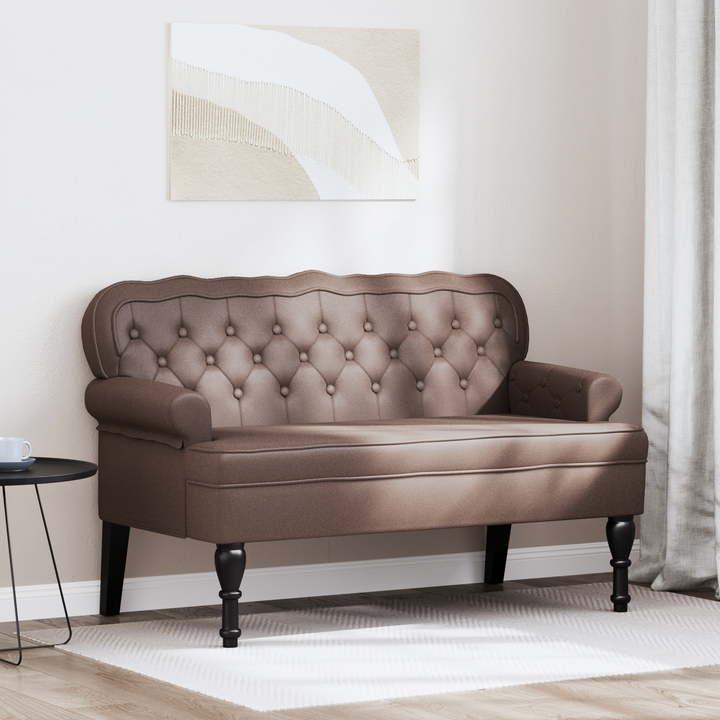 Chesterfield bænk Brun 119,5 x 64,5 x 75 cm Faux læder