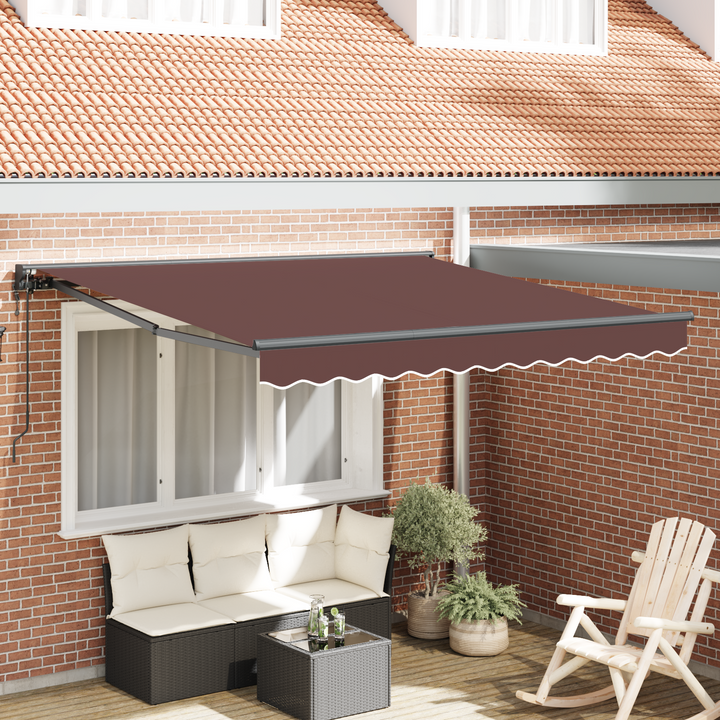 Markiseramme Brun 300 x 250 cm Polyester med PU belægning