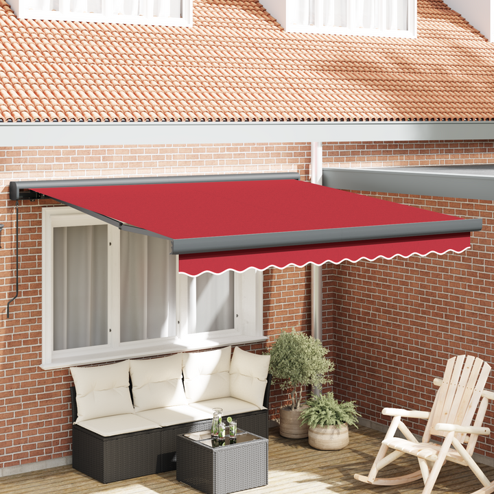 Udtrækkelig markise Rød 300 x 250 cm Canvas og Aluminium
