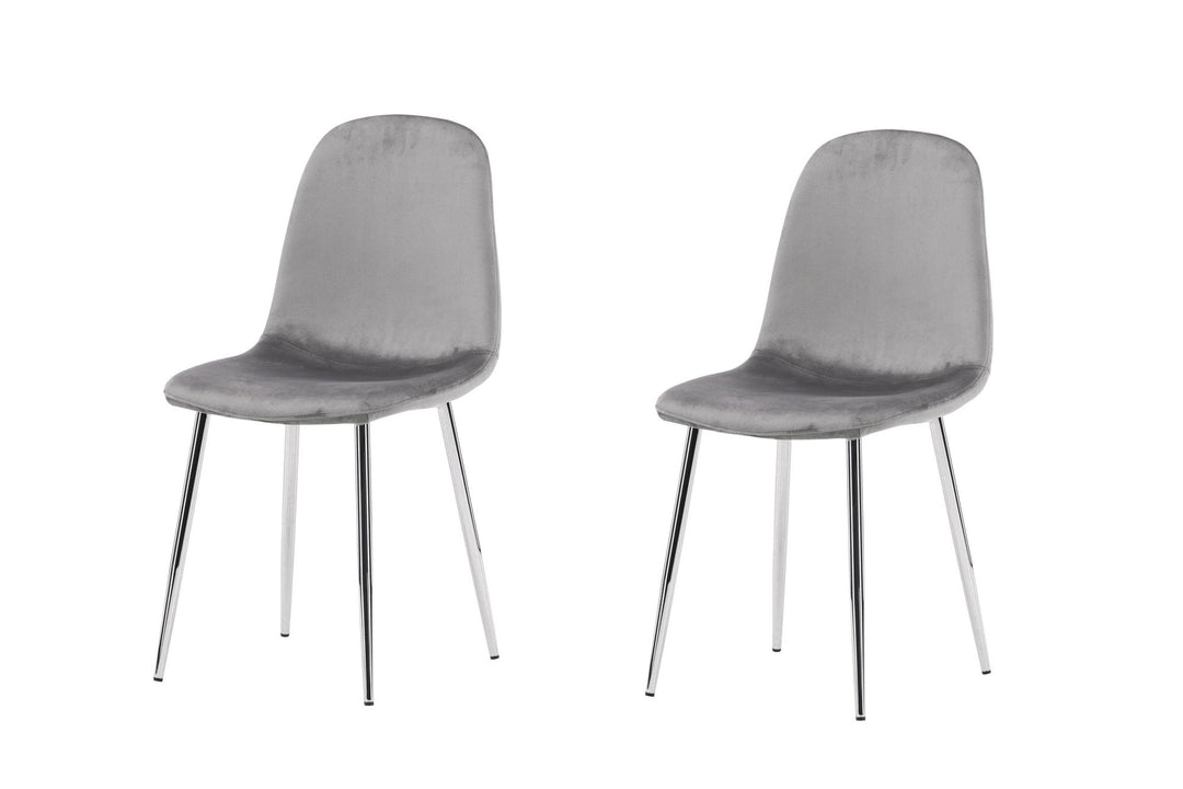 Venture Home Eva Dining Chair 2-pack - Light grey / Light grey Velvet