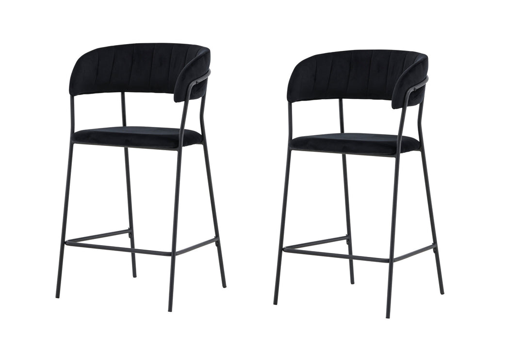 Venture Home Lui Bar Chair 2-pack - Black / Black PU