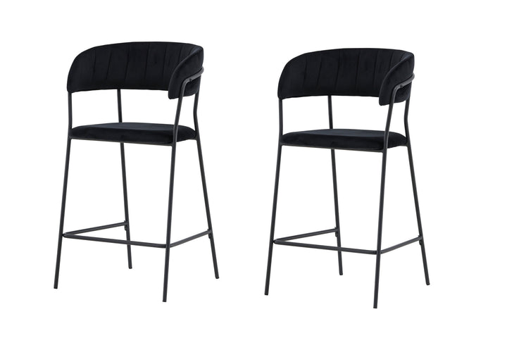 Venture Home Lui Bar Chair 2-pack - Black / Black PU