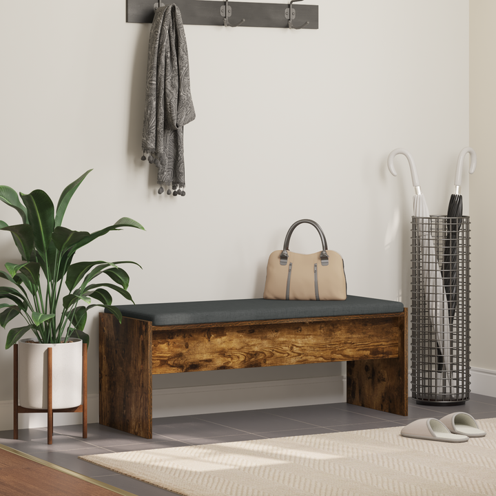 Hallbænk med pude Røget eg 103 x 38 x 40 cm