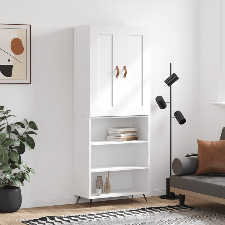 højskab 69,5x34x180 cm konstrueret træ hvid
