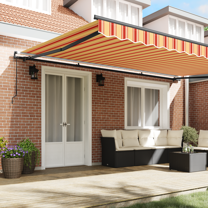 Udtrækkelig markise Gul og orange 500 × 350 cm