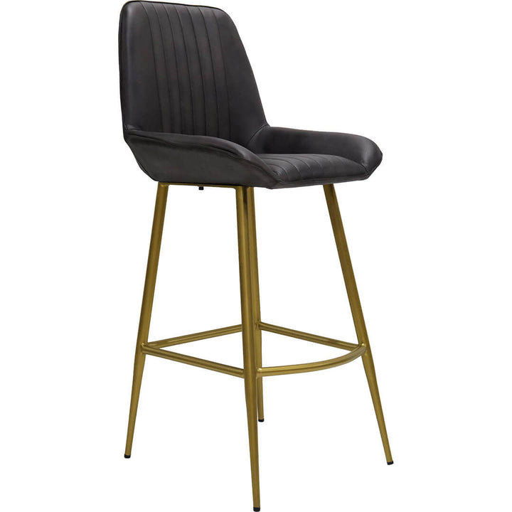 Trademark Living Comfort barstol i læder - mat sort