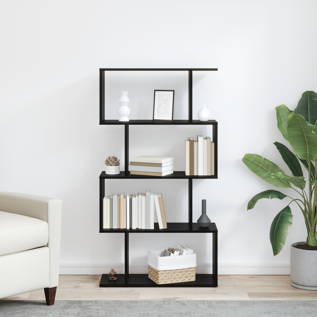 Bogskab Sort eg 70 x 24 x 129 cm Konstrueret træ