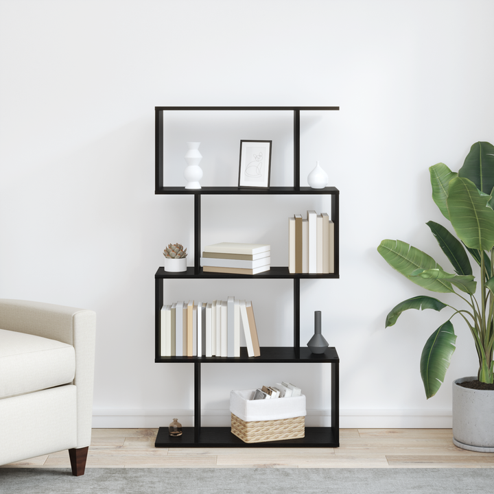 Bogskab Sort eg 70 x 24 x 129 cm Konstrueret træ