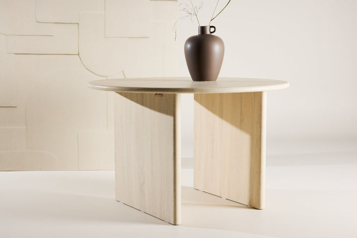 Vind Björholmen Dining Table ⌀120 - Whitewash / FSC 100%