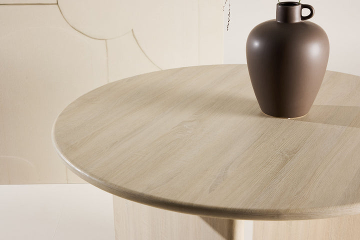 Vind Björholmen Dining Table ⌀120 - Whitewash / FSC 100%