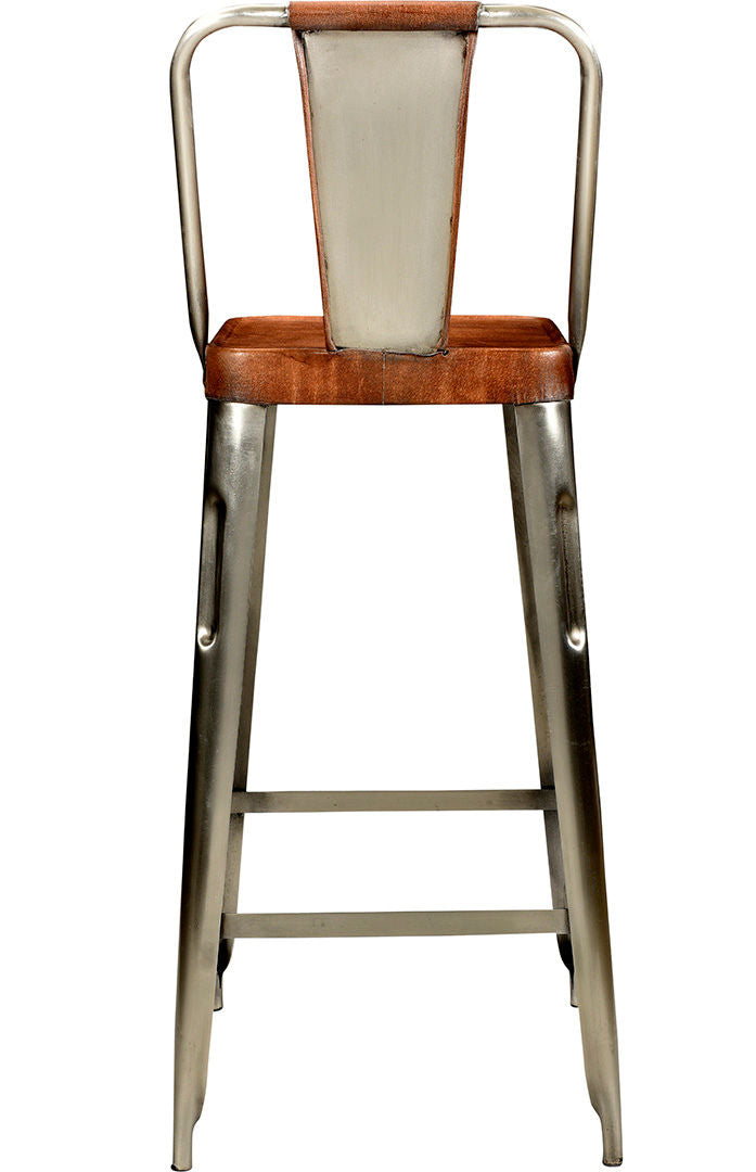 Trademark Living Copenhagen barstol - shiny med læder