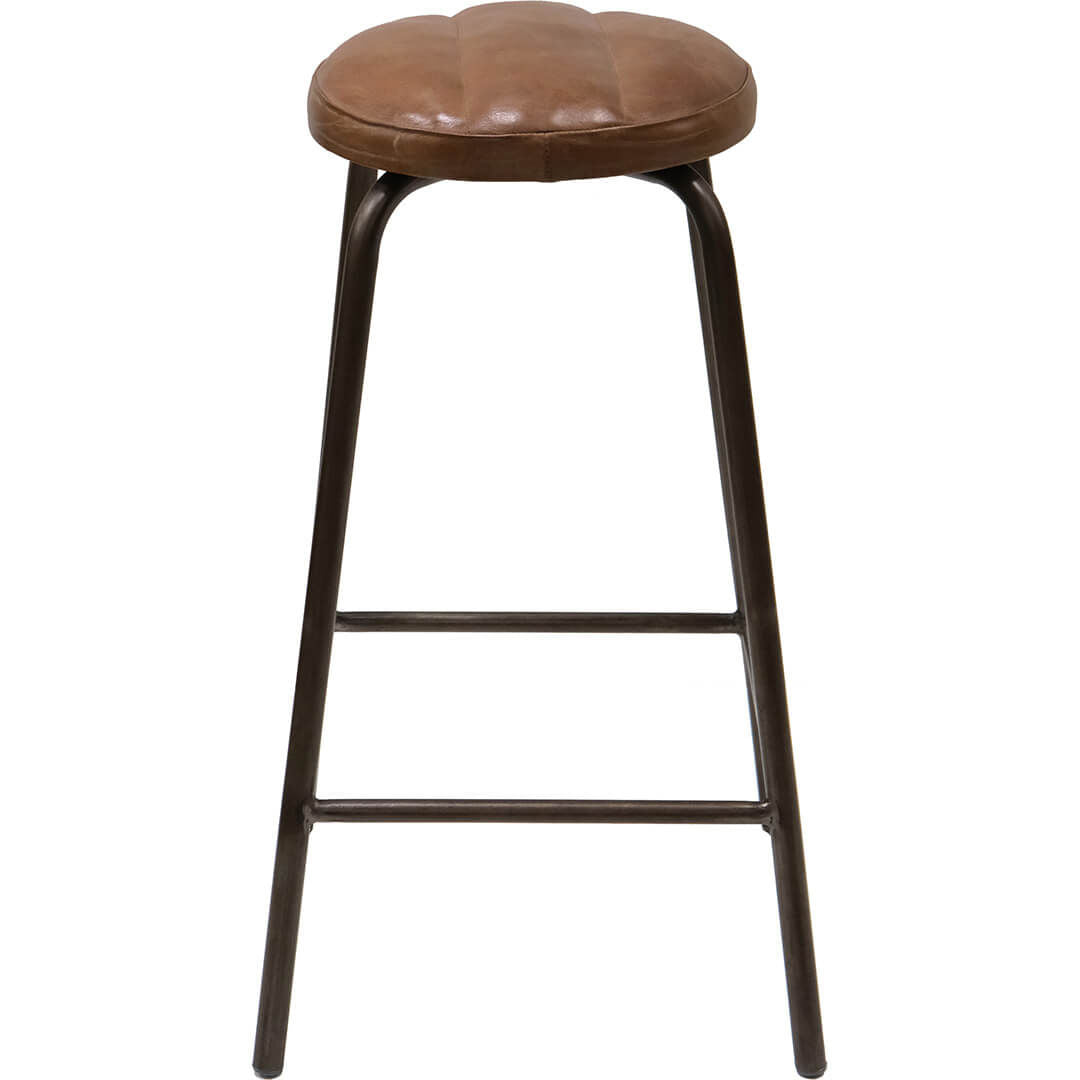 Trademark Living Brooklyn barstol med rundt lædersæde