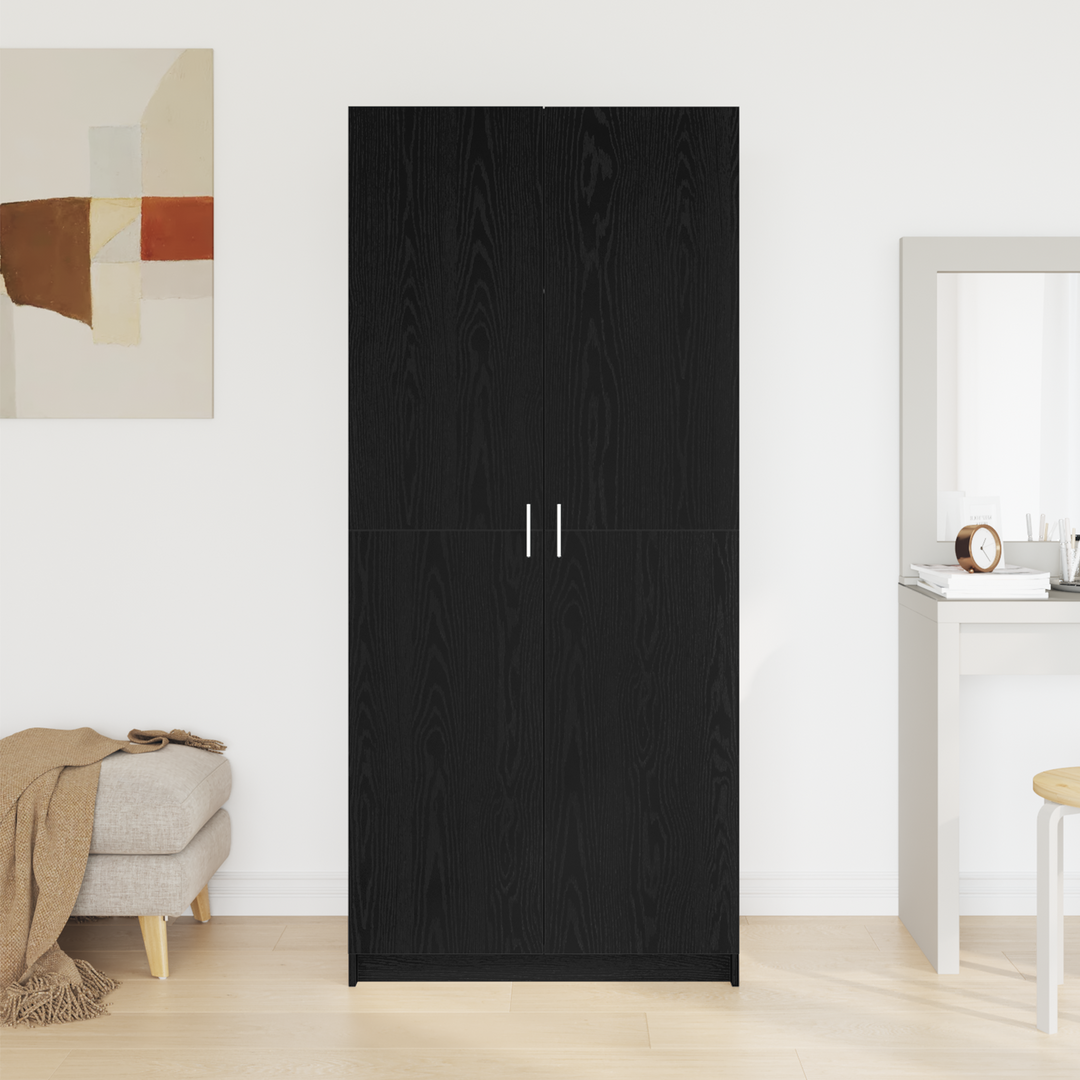 Garderobeskab Sort eg 80 x 50,5 x 180 cm Konstrueret træ