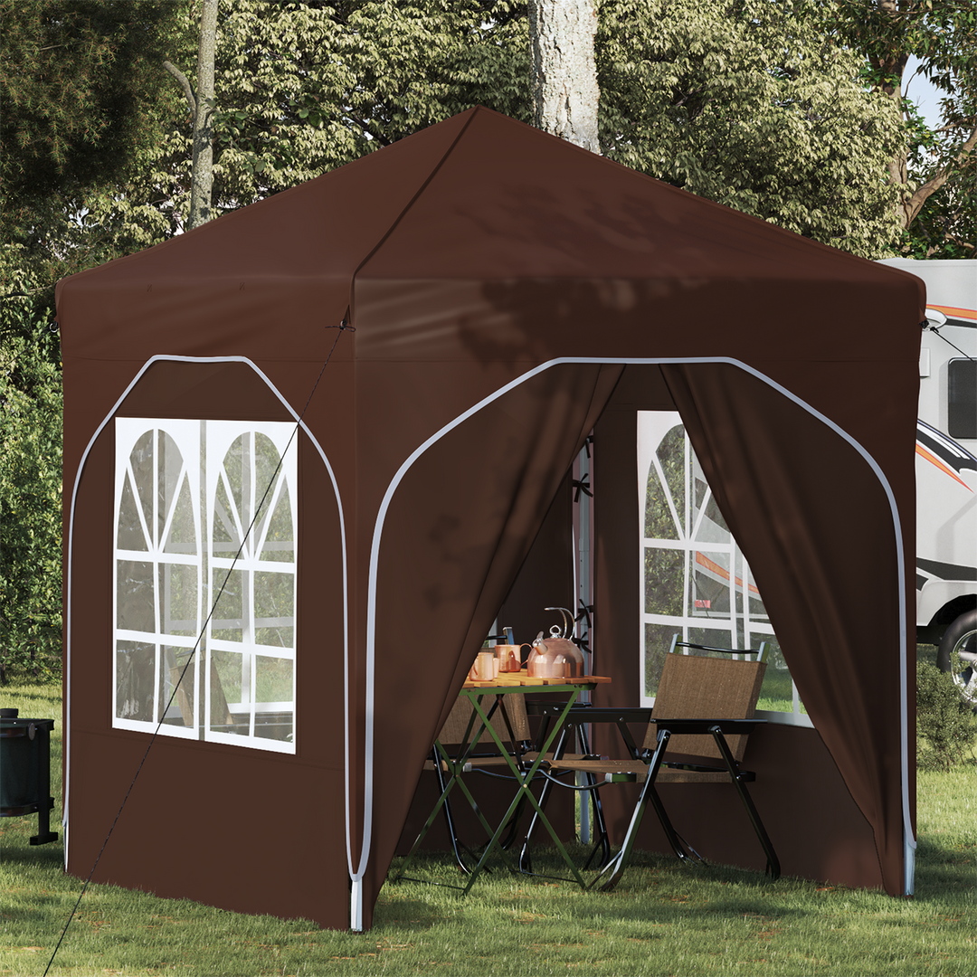 Pop-up Festtelt 192 x 192 x 245 cm Brun