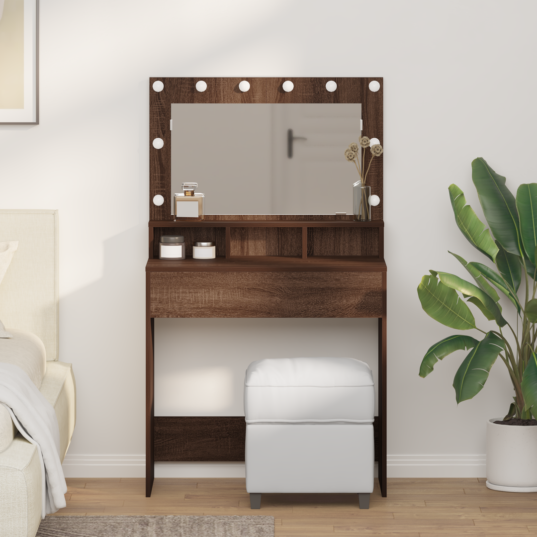 Klædeskab med hylde Brun eg 75,5 x 41 x 135 cm Konstrueret træ