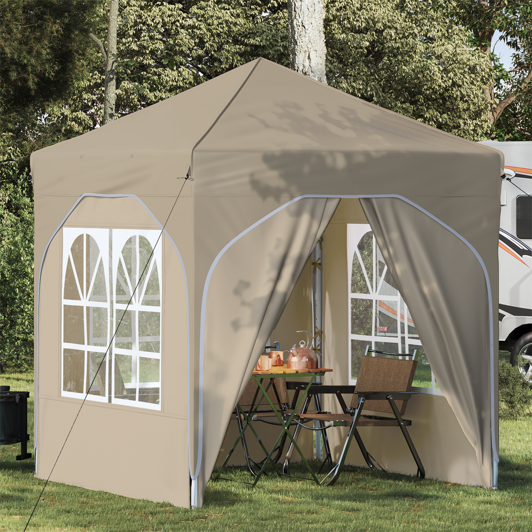 Pop-up Festtelt 192 x 192 x 245 cm Cremefarvet