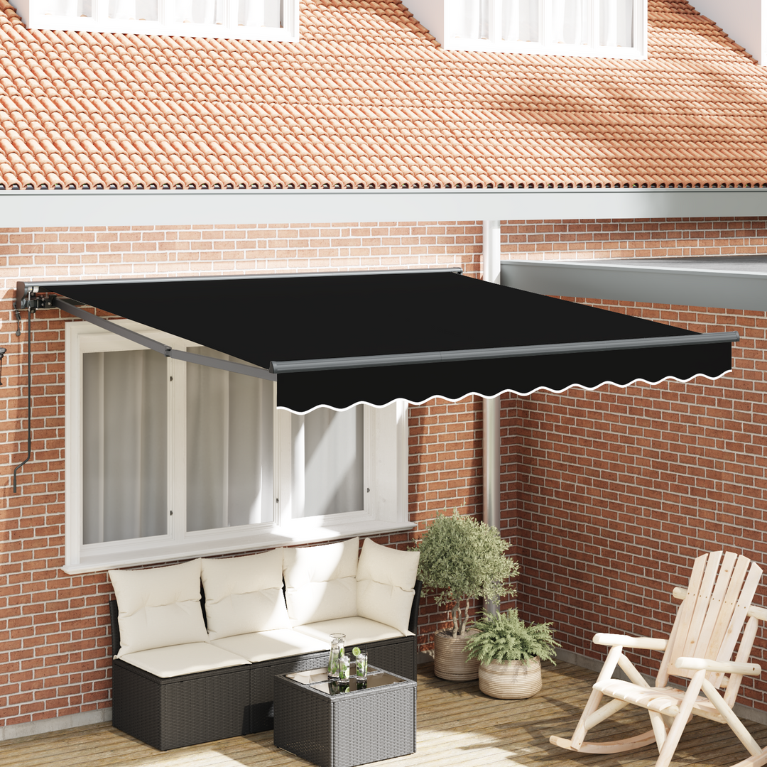 Markiseramme Sort 300 x 250 cm Polyester med PU belægning
