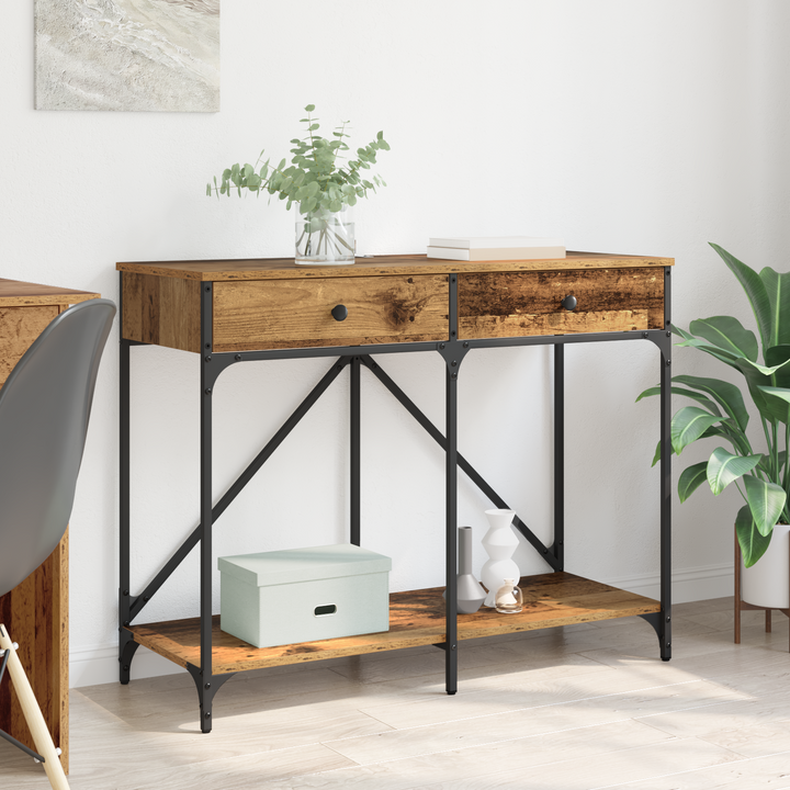 Konsolbord Gammelt træ 100 x 39 x 78,5 cm Konstrueret træ