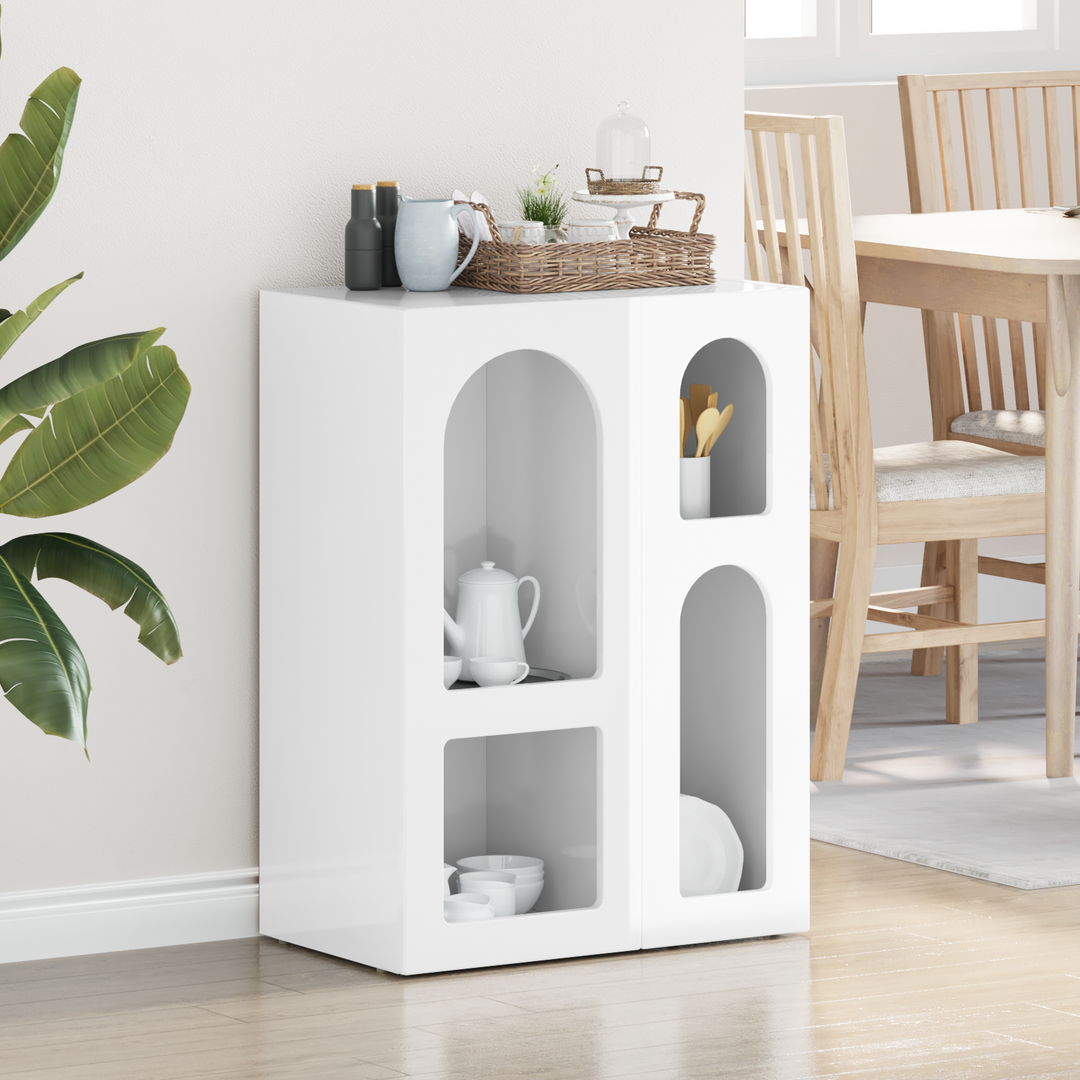 Sideboard ELST Høj gloss hvid 59 x 35 x 80.5 cm Konstrueret træ