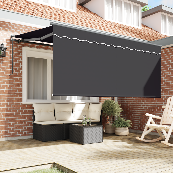 Utrækkelig Markise Stribet Antracit 300 x 200 cm Stof