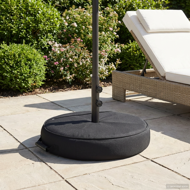 Patio parasolfod 50 x 50 cm Stål Sort