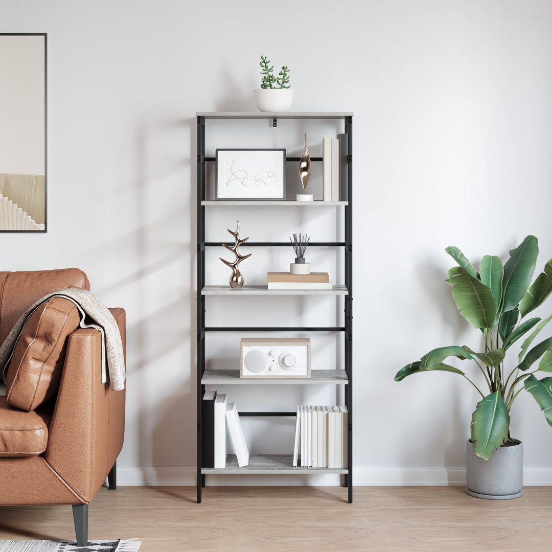 Bogreol Grå Sonoma 60 x 29,5 x 149 cm Konstrueret træ
