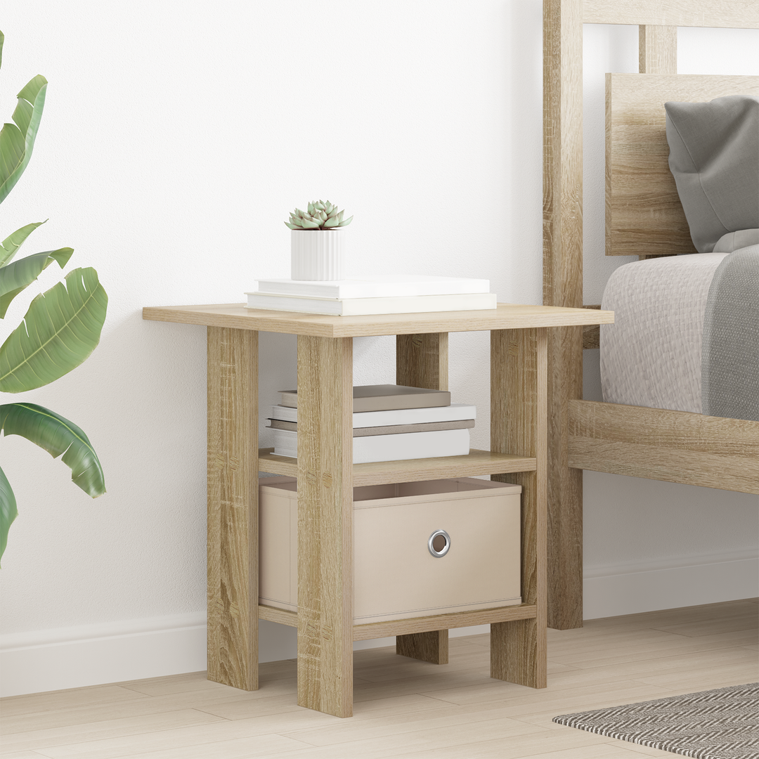 Sengebord 2 pcs Sonoma eg 41 x 40 x 45 cm Konstrueret træ