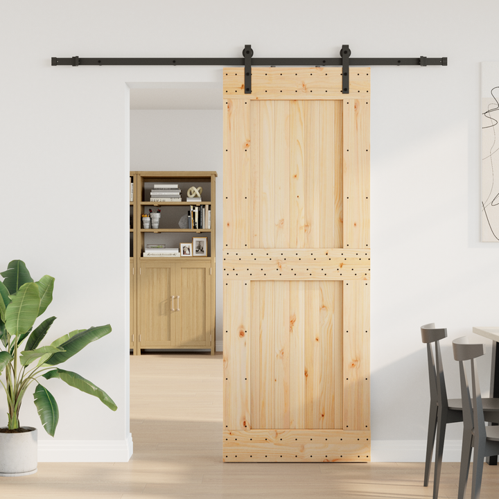 Skydedør NARVIK Naturfarvet og sort 85 x 210 cm (213,5 cm)