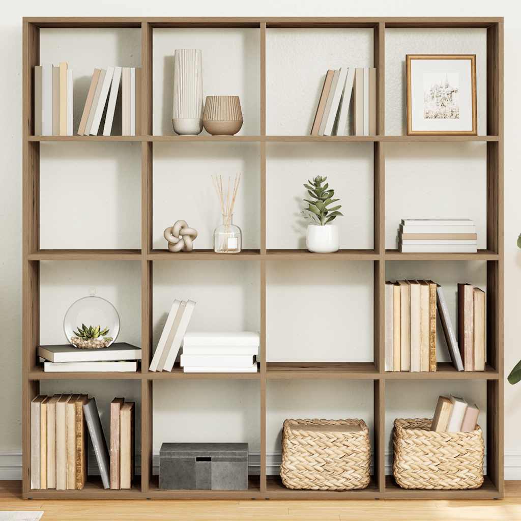 bogskab 102x29x143 cm konstrueret træ egetræslook