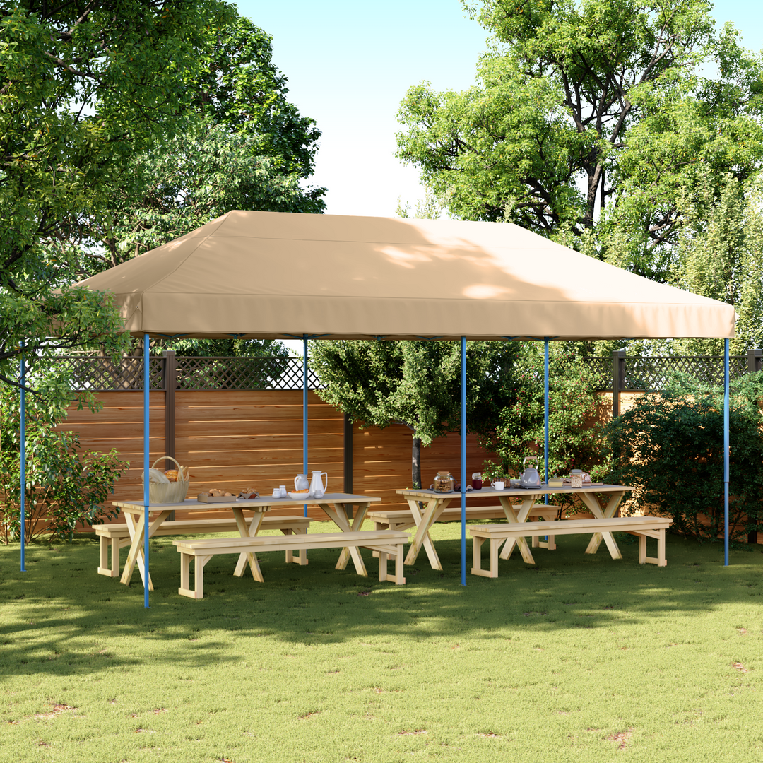 Party Tent Beige 292 x 580 x 315 cm Oxford stof