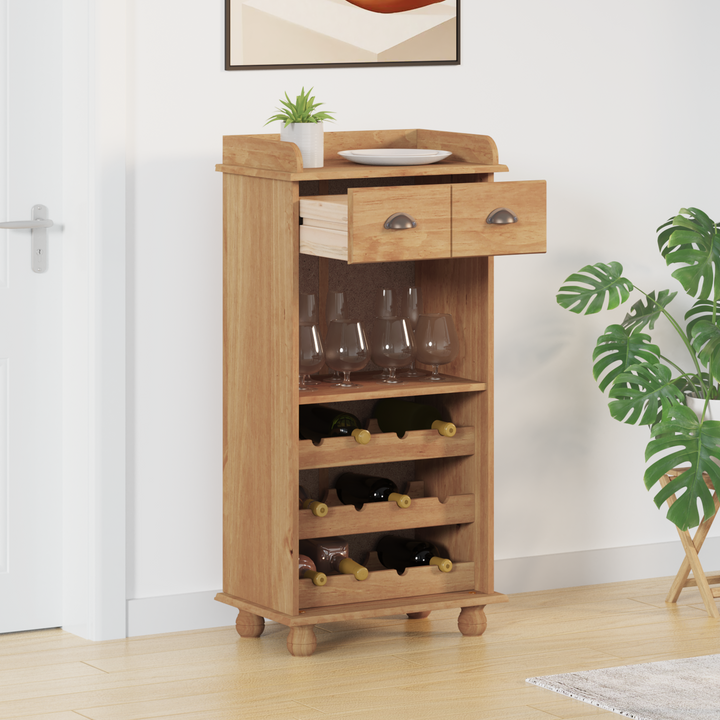 Vinskab ASKIM Honning Voks 57 x 37 x 114 cm Massiv fyrretræ