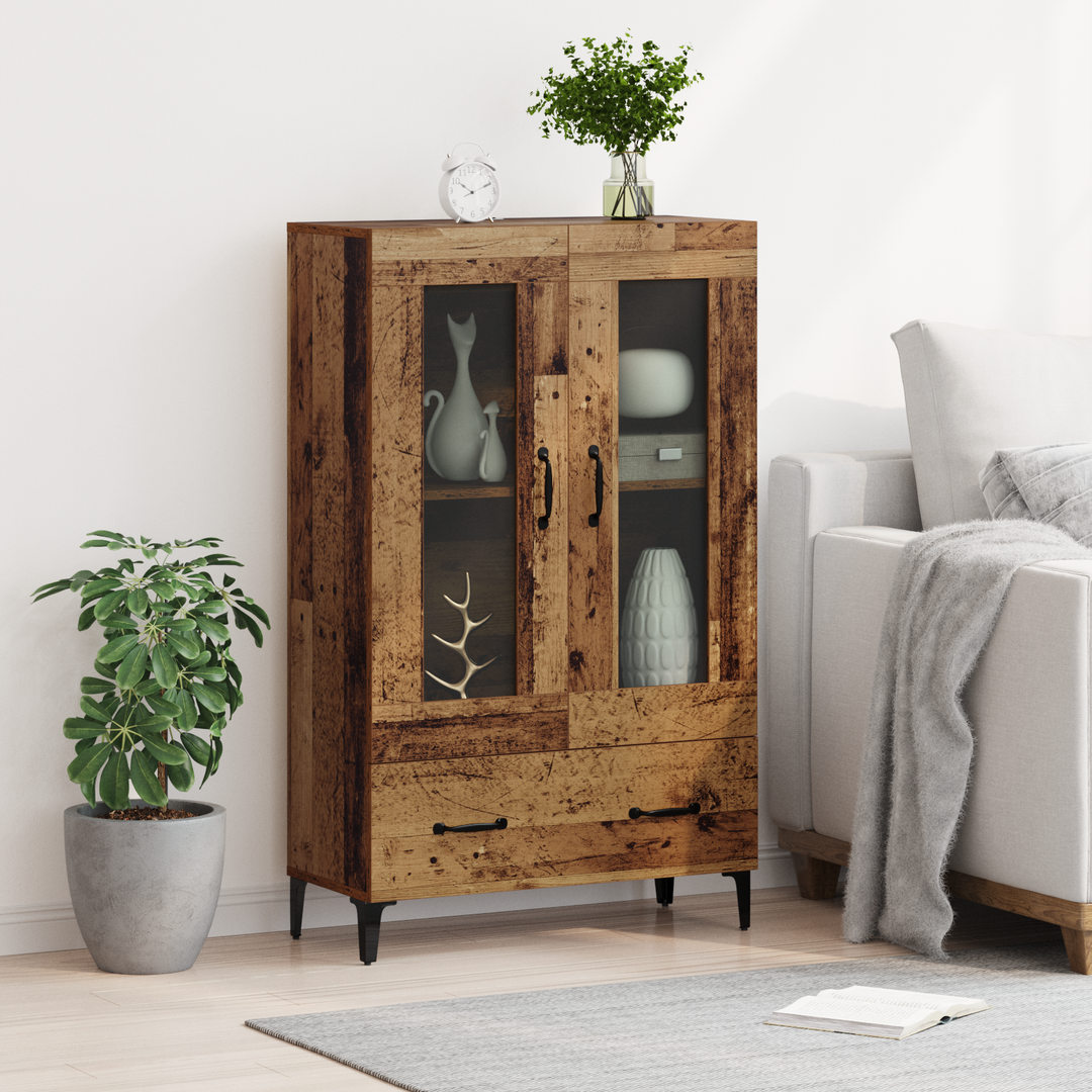 Highboard Gammelt træ 70 x 31 x 115 cm Ingeniørt træ og jern