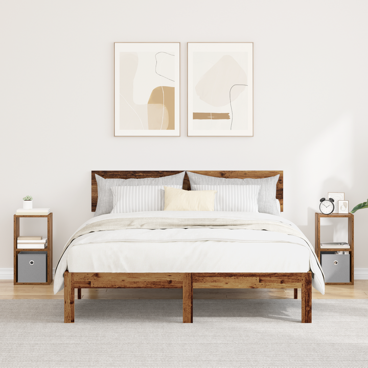 Sengebord 2 pcs Gammelt træ 25,5 x 22 x 49,5 cm Konstrueret træ