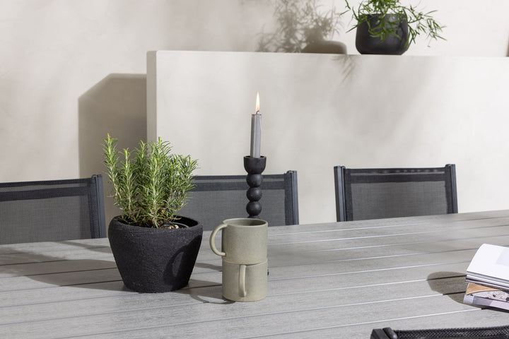 Venture Home Garcia Diningtable Alumnium - White / Light Grey Aintwood / Rectangular 100*200* +Copacabana Stacking Chair - Black/Black - Ersätter 4131-408 _6